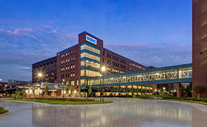 Detroit Medical Center at dusk